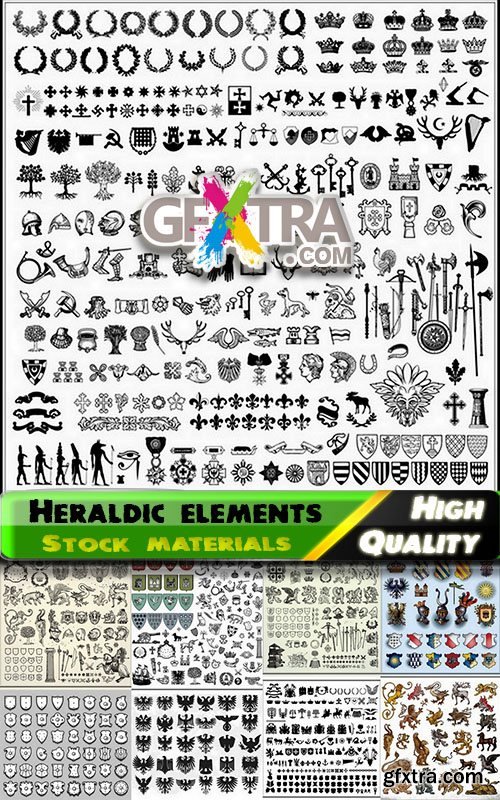 Heraldic design elements in vector from stock - 25 Eps