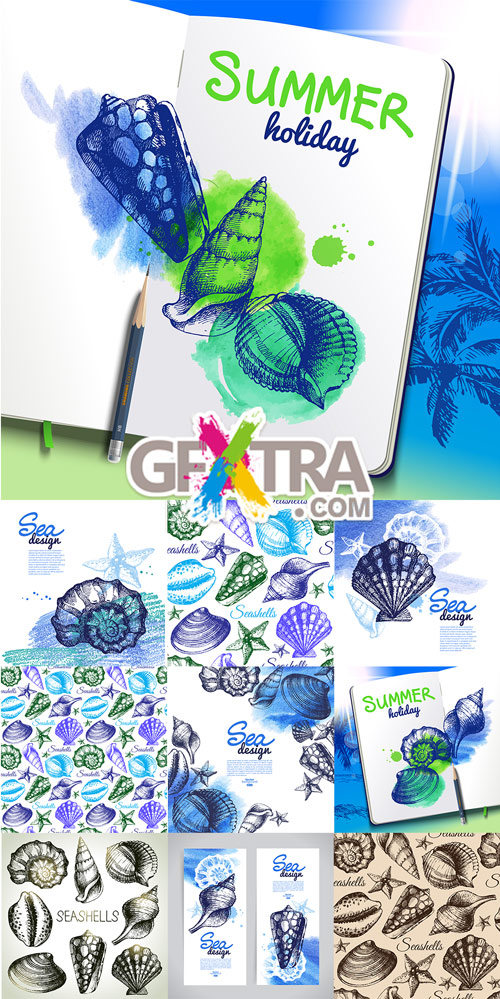 Sea and summer design elements
