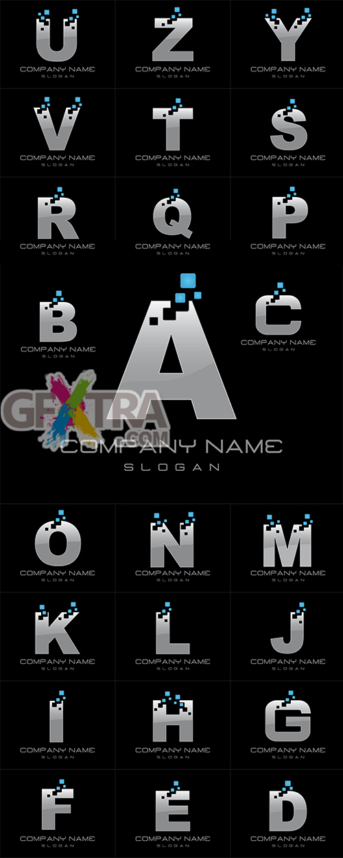 The company Capital letters on black background