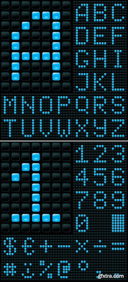 Stock Vectors - Pixel alphabet