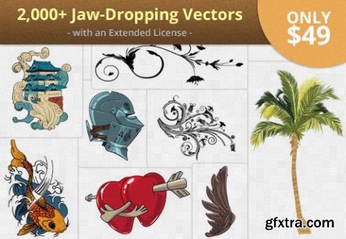 2,000+ Jaw-Dropping Vectors with an Extended License – Only $49