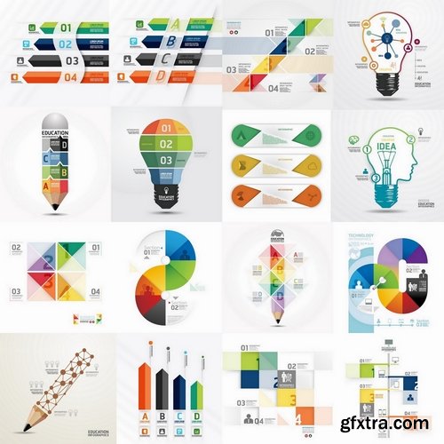 Infographic Design Elements in vector set from stock #68 - 25 Eps