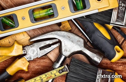 Stock Photo: Tools and construction and construction