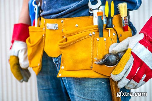 Stock Photo: Tools and construction and construction