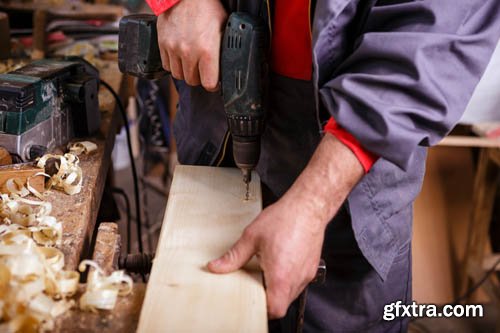 Stock Photo: Tools and construction and construction