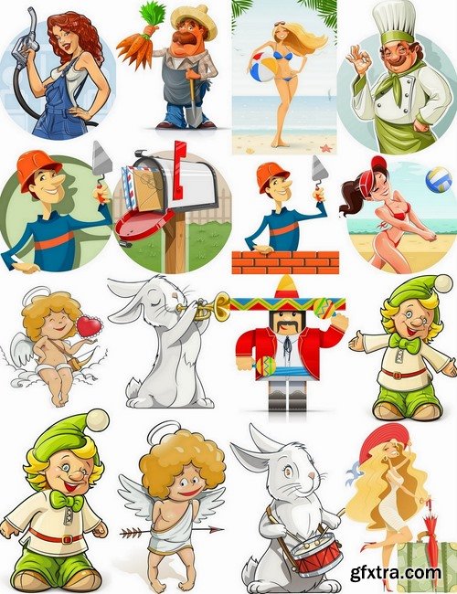 Funny cartoon characters in vector from stock - 25 Eps