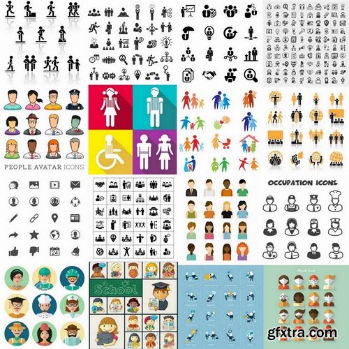 Different people Icons in vector from stock - 25 Eps