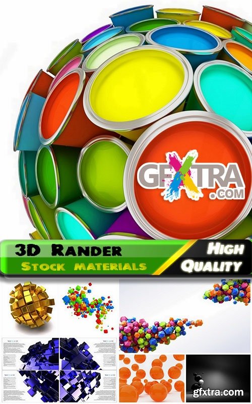 Abstract Elements and 3D render objects - 25 HQ Jpg