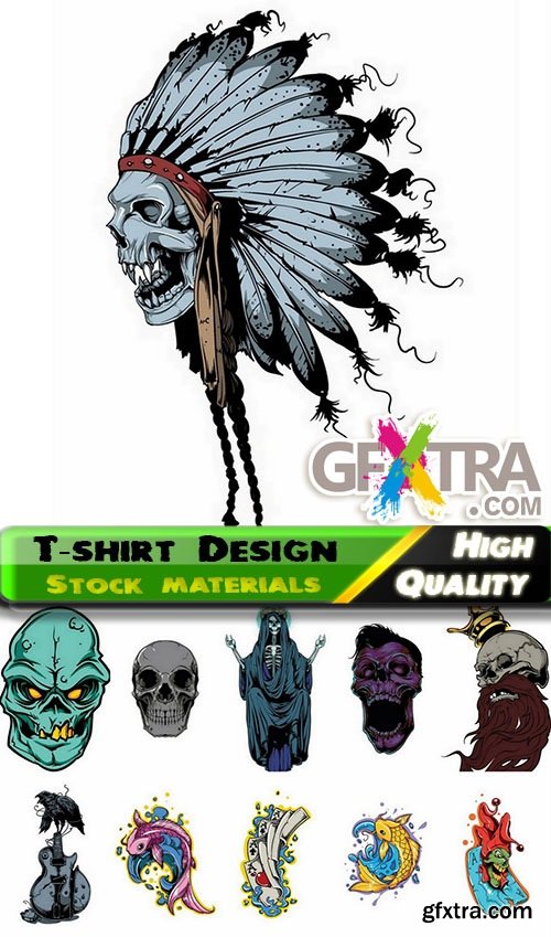 T-shirt Design elements in vector from stock 26 25xEPS