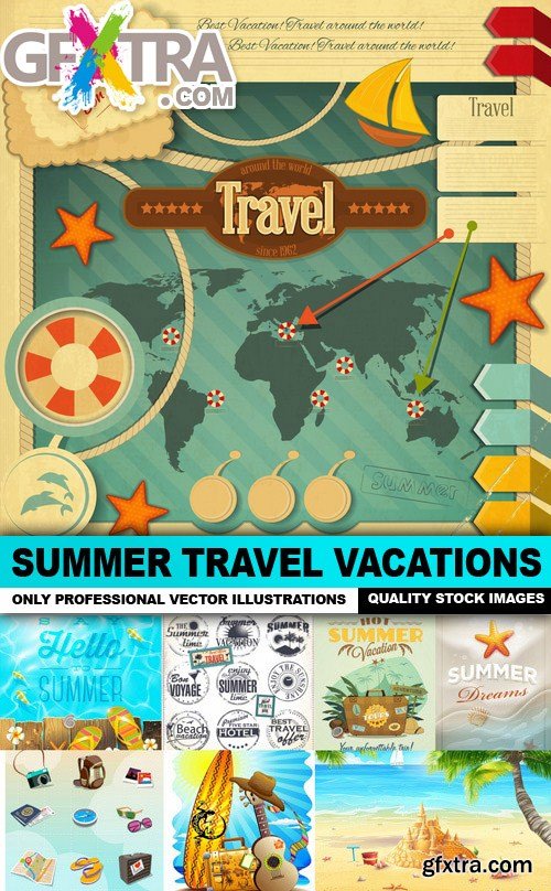 Summer Travel Vacations - 25 Vector