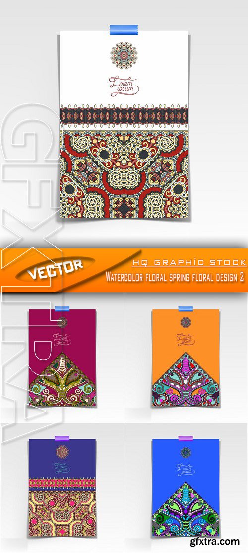 Stock Vector - Watercolor floral spring floral design 2