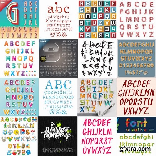 Different Fonts in vector from stock #3 - 23 Eps