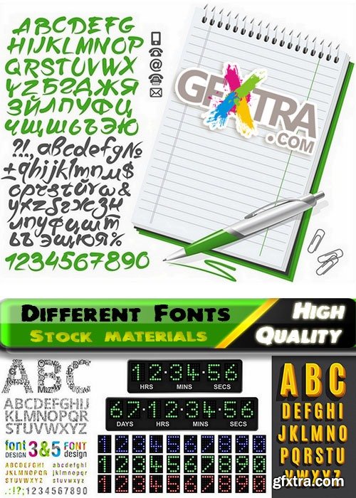 Different Fonts in vector from stock #3 - 23 Eps