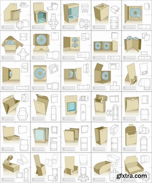 Template for cutting boxes in vector from stock - 40 Eps
