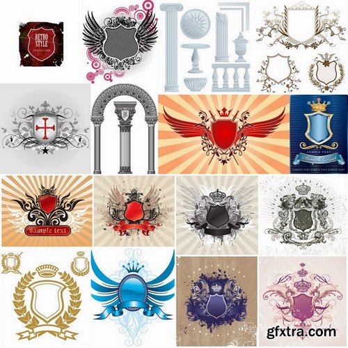 Shields Design in vector from stock - 25 Eps