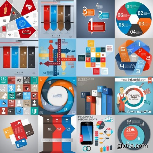 Infographic Design Elements in vector set from stock #70 - 25 Eps