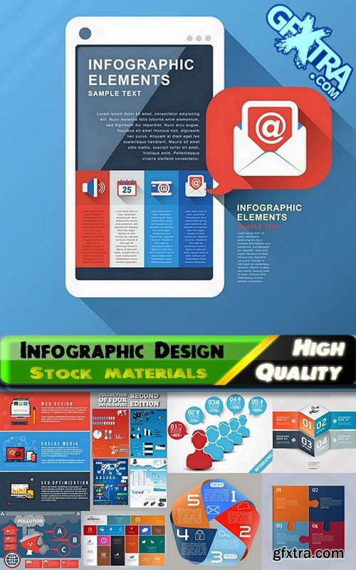 Infographic Design Elements in vector set from stock #70 - 25 Eps