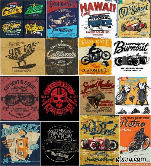 T-shirt Design elements in vector from stock #28 - 25 Eps