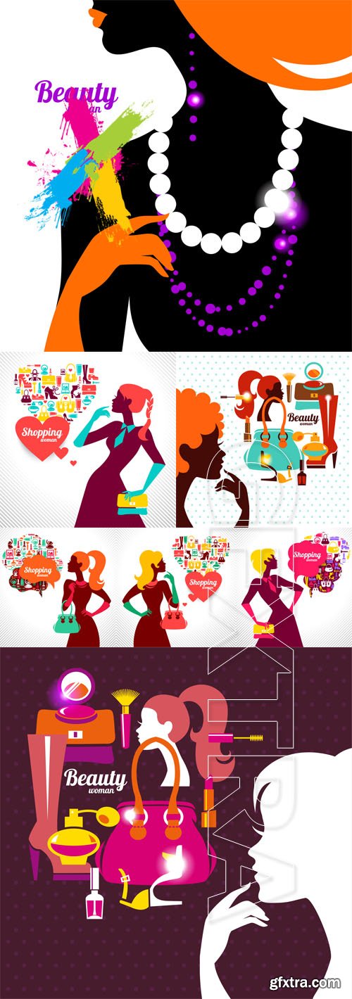 Beauty and shopping woman