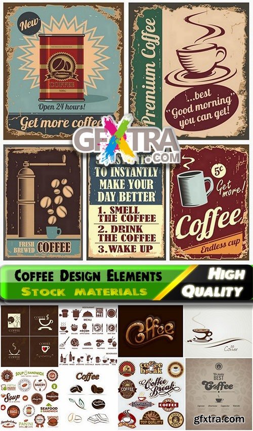 Coffee Design Elements in vector from stock - 25 Eps