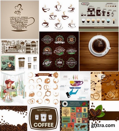 Coffee Design Elements in vector from stock - 25 Eps