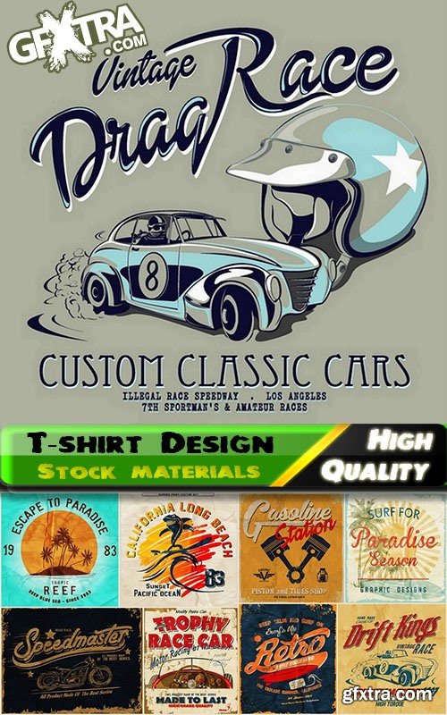 T-shirt Design elements in vector from stock #29 - 25 Eps