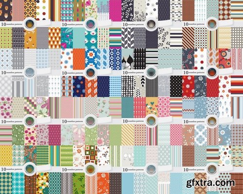 Abstract Seamless patterns in vector set from stock #11 - 25 Eps