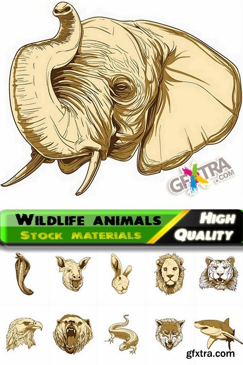 Set of vector wildlife animals from stock - 25 Eps