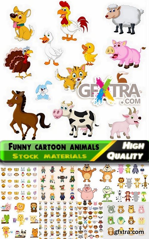 Funny cartoon animals in vector from stock - 20 Eps - 5 Svg