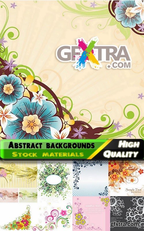 Abstract backgrounds with flowers and leaves elements #12 - 25 Eps