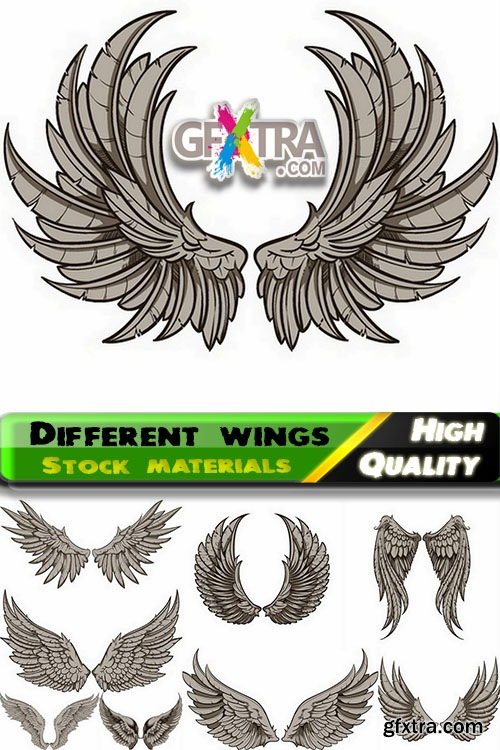 Different wings in vector set from stock - 25 Eps