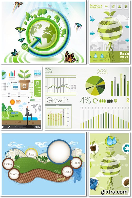 Modern green, Ecology Infographic Element, info graphic - Vector