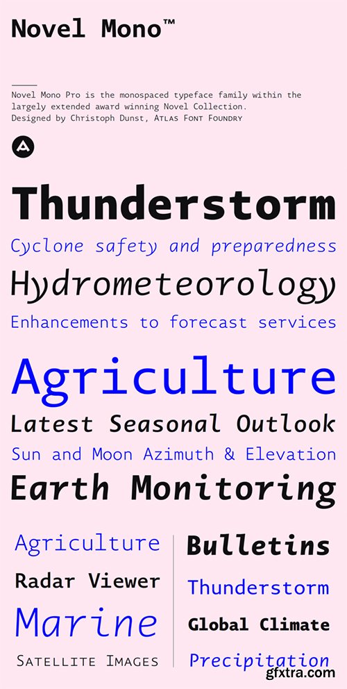 Novel Mono Pro Font Family - 11 Font $759