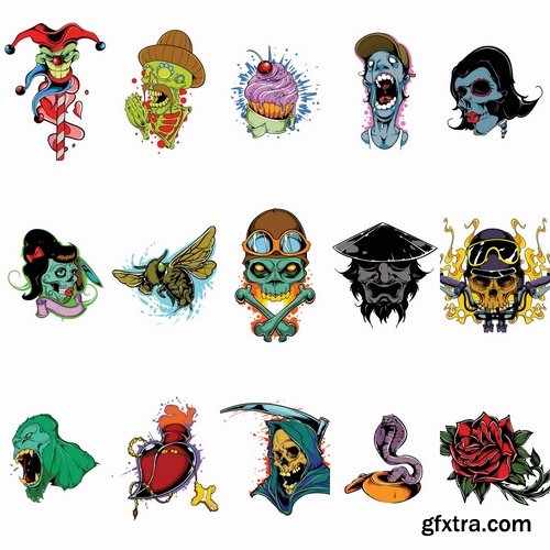 T-shirt Design elements in vector from stock #29 - 25 Eps