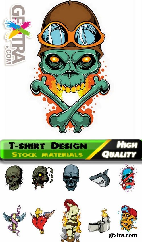 T-shirt Design elements in vector from stock #29 - 25 Eps