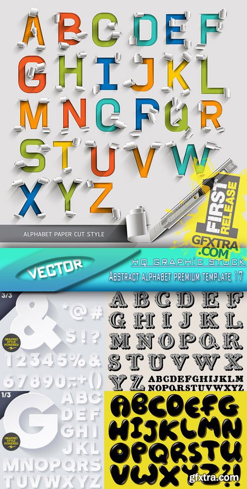 Stock Vector - Abstract alphabet premium template 17