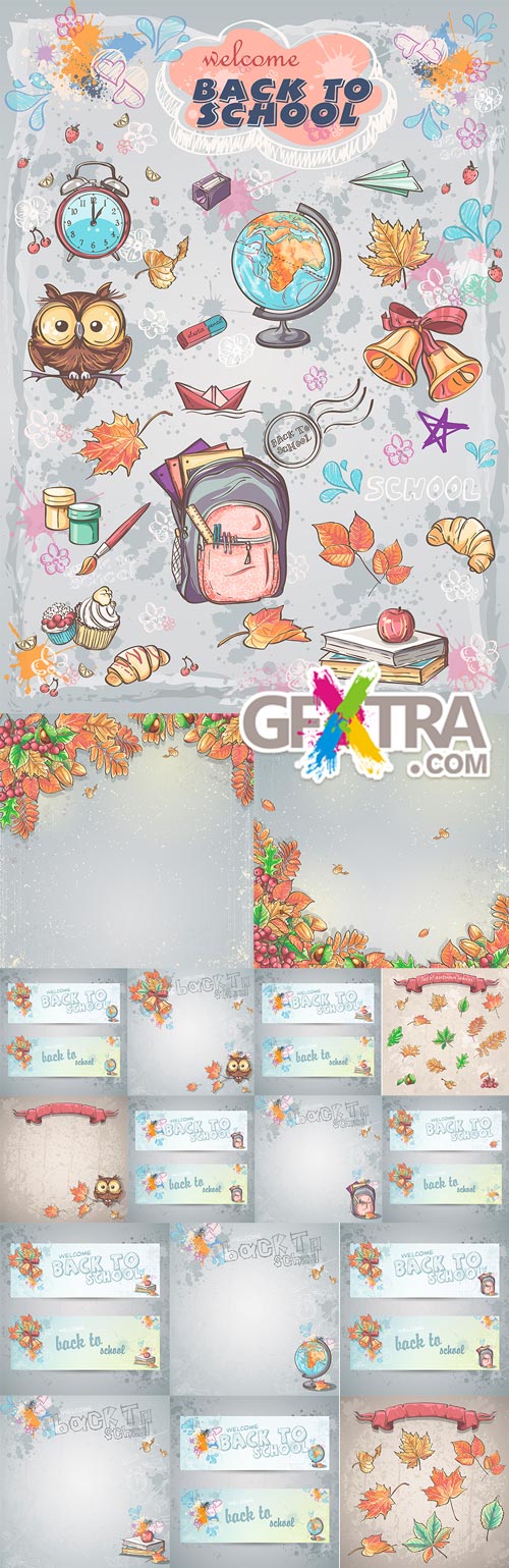 Autumn cute vector clipart