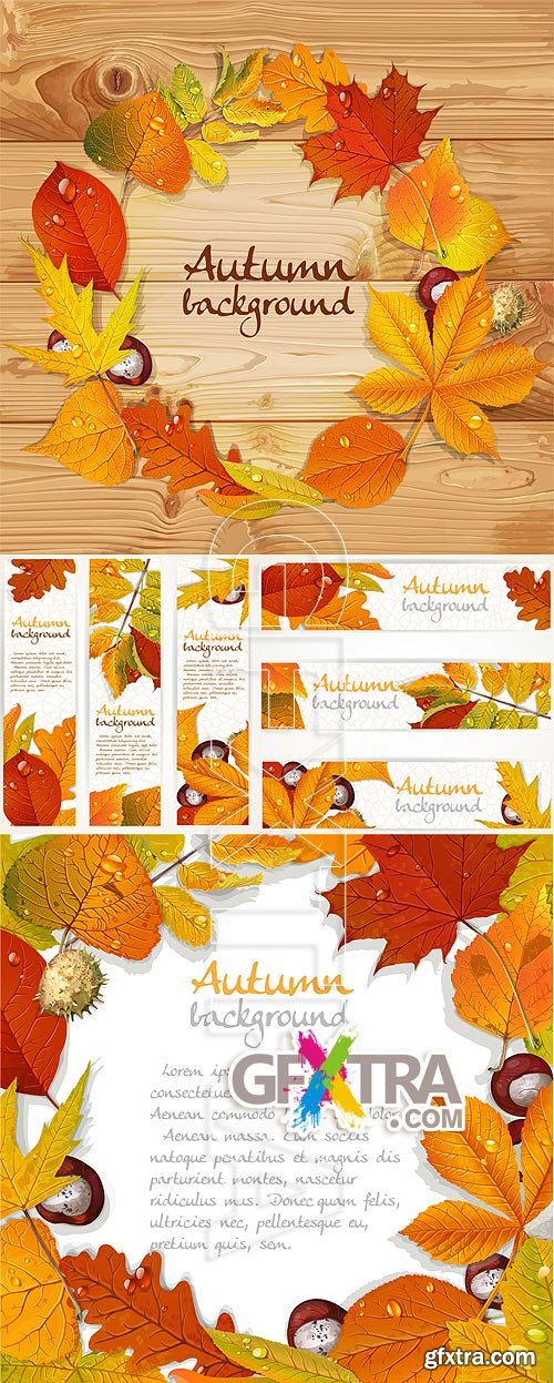 Stock vector - Autumn leaves 9
