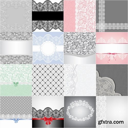 Backgrounds with patterns for template wedding Invitations - 25 Eps