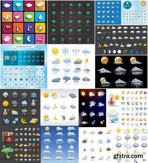 Weather icons and Elements in vector from stock - 25 Eps