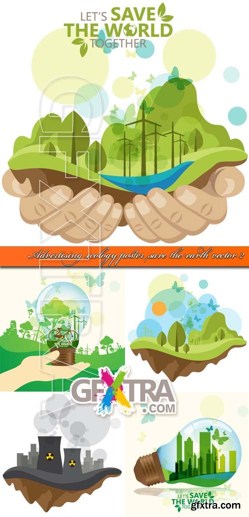 Advertising ecology poster save the earth vector 2