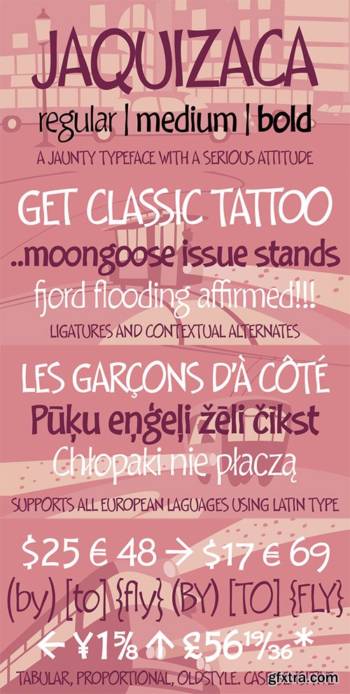 Jaquizaca Font Family - 3 Font $150