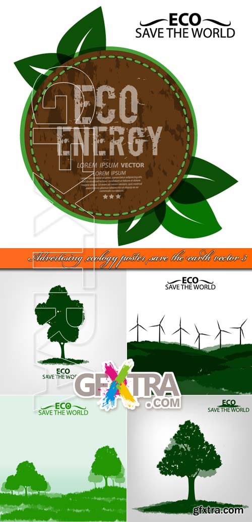 Advertising ecology poster save the earth vector 3