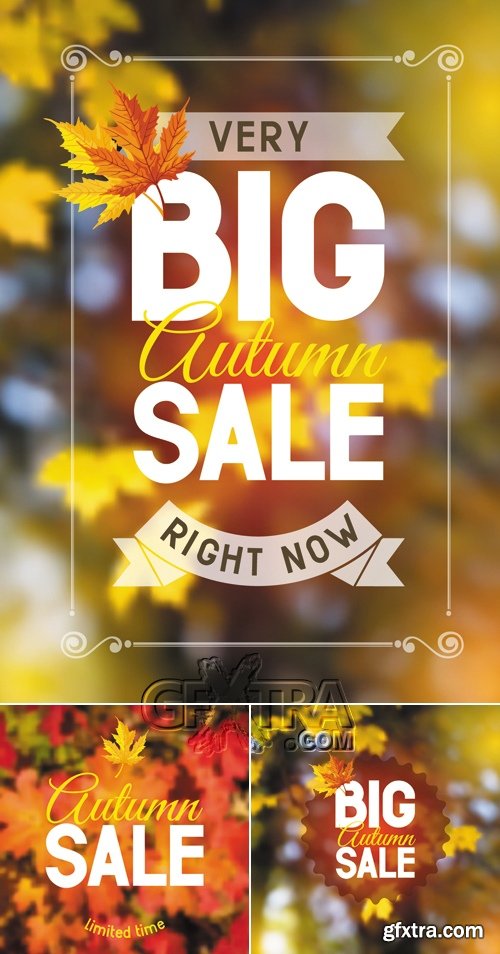 Big Autumn Sale Templates Vector