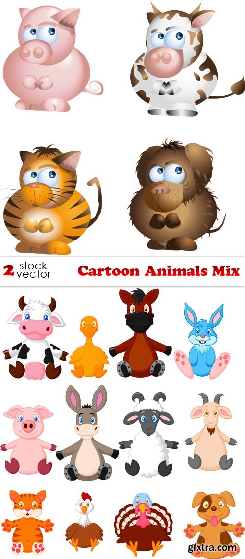 Vectors - Cartoon Animals Mix