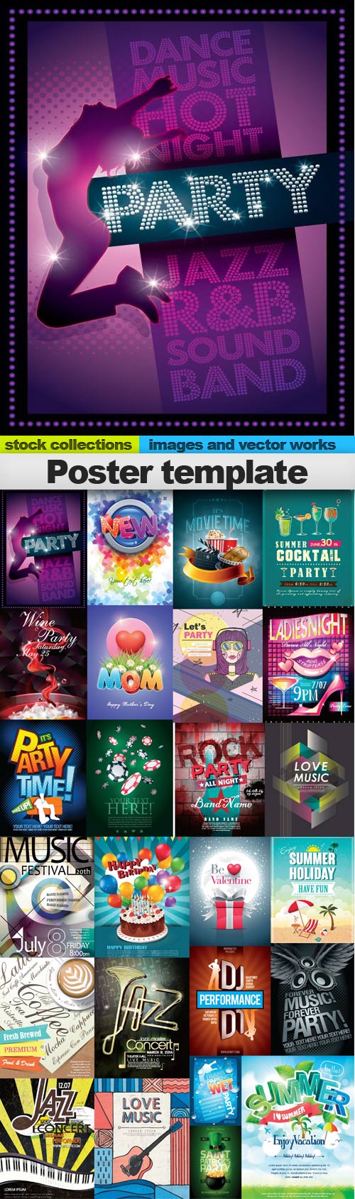 Poster template vector,25 x EPS