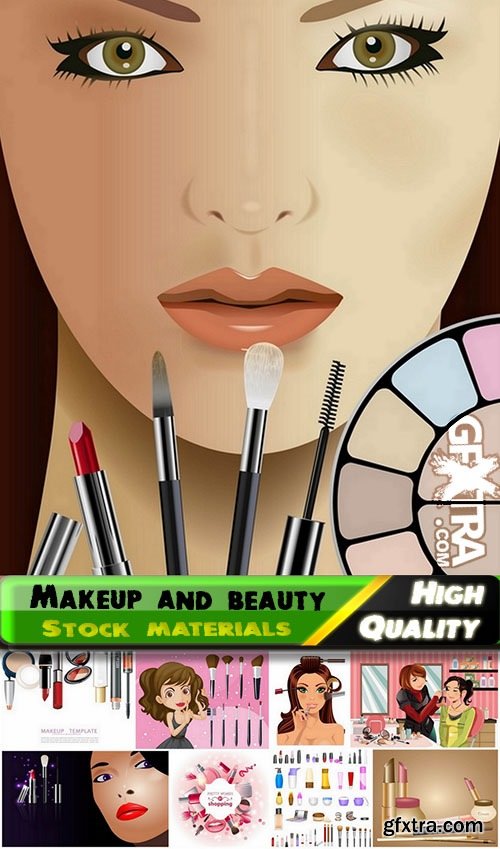 Makeup and beauty womans elements in vector from stock - 25 Eps