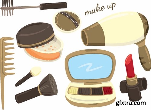 Makeup and beauty womans elements in vector from stock - 25 Eps