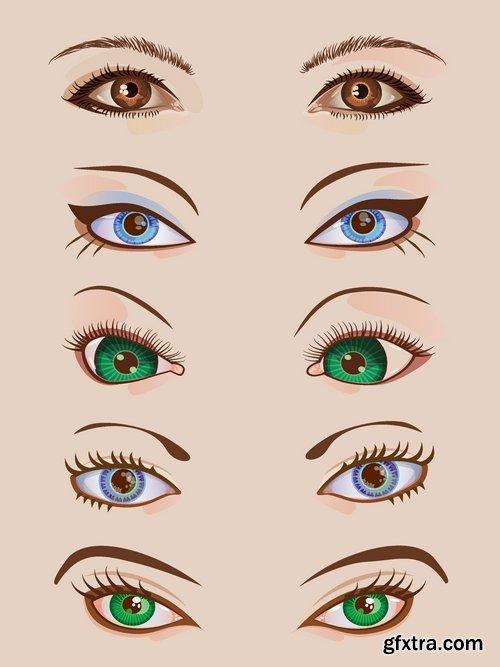Makeup and beauty womans elements in vector from stock - 25 Eps