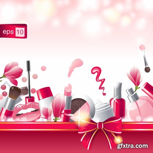 Makeup and beauty womans elements in vector from stock - 25 Eps